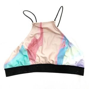 N.L.P Tie Dye Sequin Halter Bikini Top